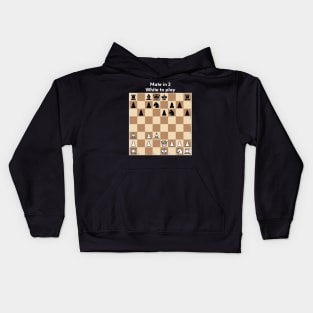 Chess puzzle. Mate in 2. White to play Kids Hoodie